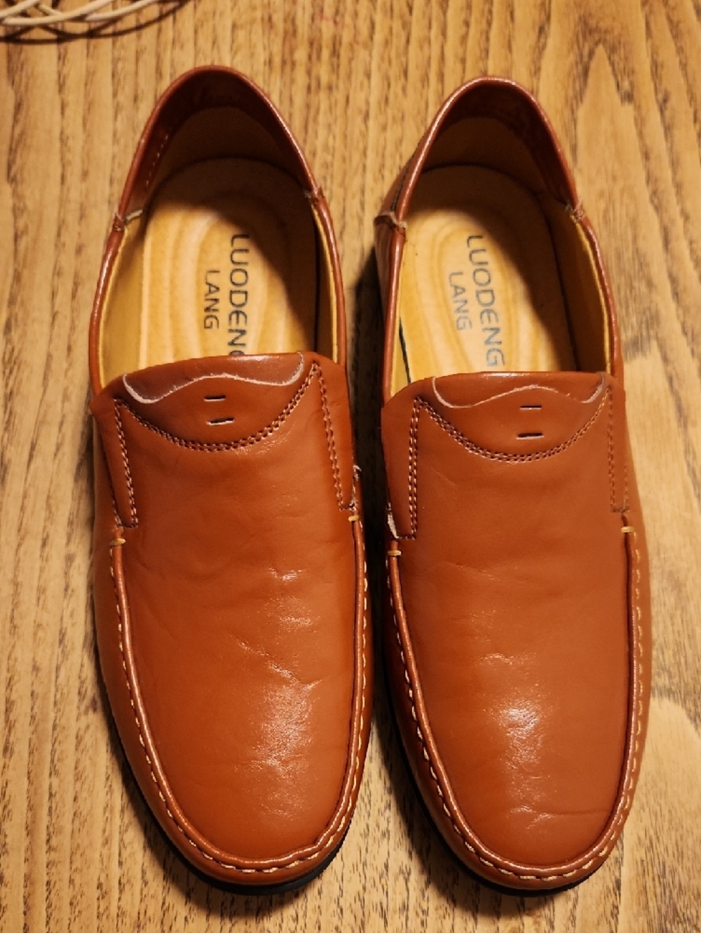 Luodeng Lang Men's Bronw  Slip-On Leather Loafers